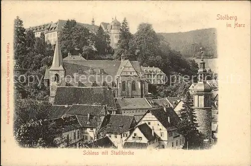 Stolberg Harz Schloss mit Stadtkirche Kat. Stolberg Harz