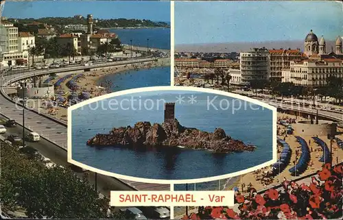 Saint Raphael Var Vue generale Plage Cathedrale Ile Kat. Saint Raphael