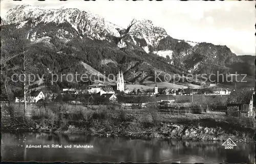 Admont Steiermark Panorama mit Riffel und Hahnstein Kat. Admont