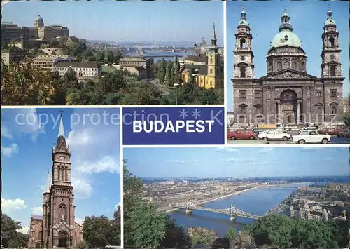 Budapest Stadtbild mit Donau Bruecke Kirche Kat. Budapest