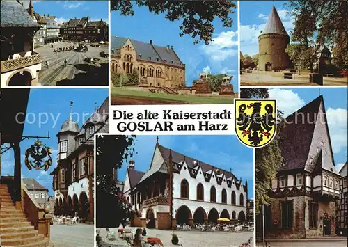 Goslar Innenstadt Marktplatz Brusttuch Patrizierhaus Kaiserpfalz Turm Rathaus Kat. Goslar
