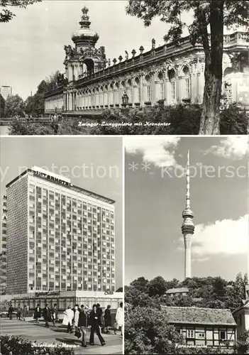 Dresden Zwinger Galerie Kronentor Interhotel Newa Fernsehturm Kat. Dresden Elbe