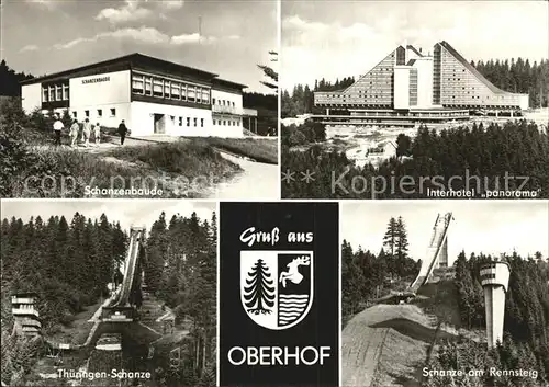 Oberhof Thueringen Schanzenbaude Interhotel Panorama Sprungschanze Rennsteig Kat. Oberhof Thueringen