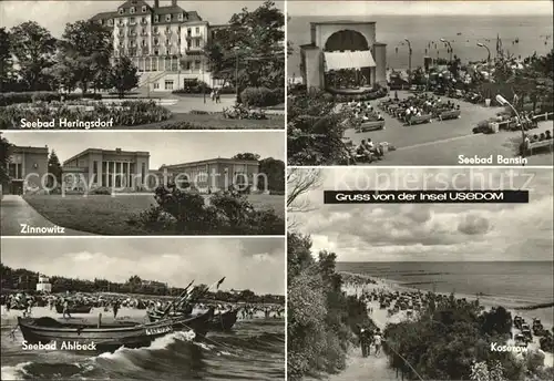 Usedom Seebad Heringsdorf Zinnowitz Ahlbeck Bansin Koserow Kurhaus Konzertpavillon Strand Kat. Usedom