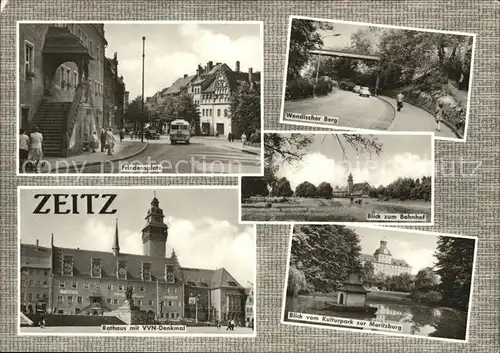Zeitz Friedensplatz Wendischer Berg Bahnhof Rathaus VVN Denkmal Kulturpark Moritzburg Kat. Zeitz