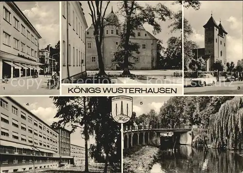 Koenigswusterhausen Konsum Kaufhaus Schloss Kirche Krankenhaus Schleusenbruecke Kat. Berlin