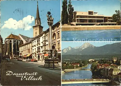 Villach Kaernten Draustadt  Bruecke Hotel Post Friseur Kat. Villach