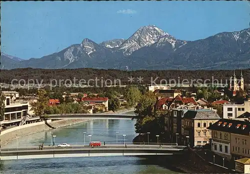 Villach Kaernten Draustadt Villach mit Mittagskogel Kat. Villach