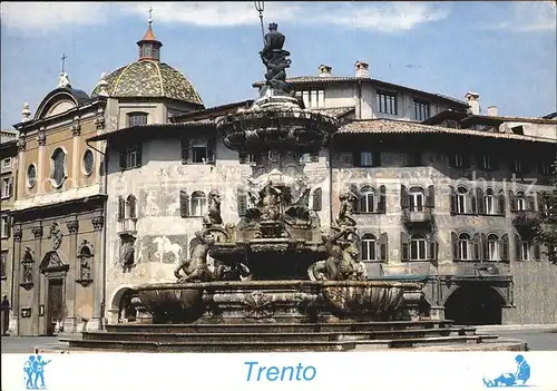 Trento Neptun Brunnen und Rella Haus Kat. Trento