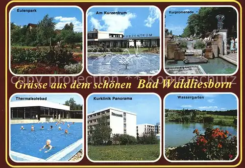 Bad Waldliesborn Eulenpark Kurzentrum Kurpromenade Thermalsolebad Kurklinik Panorama Wassergarten Kat. Lippstadt