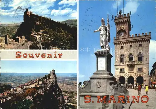 San Marino Repubblica Seconda torre e panorama Palazzo dei Reggenti e Statua della Liberta