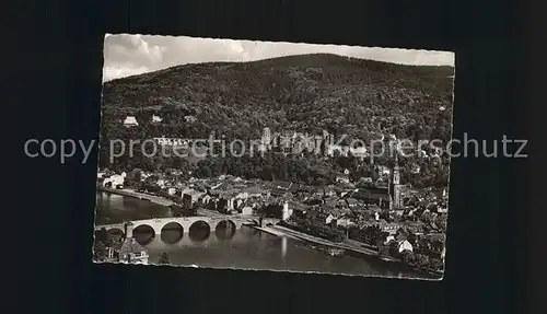 Heidelberg Neckar Fliegeraufnahme Blick vom Philosophenweg Kat. Heidelberg