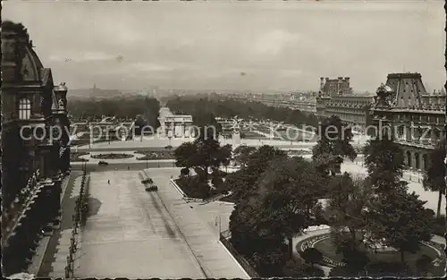 Paris Vue generale des Tuileries Palais du Louvre Kat. Paris