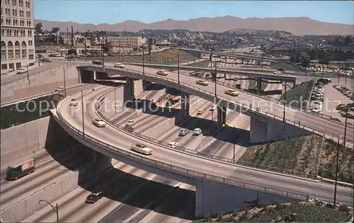 Los Angeles California Harbor Freeway Sierra Madre Mountains Kat. Los Angeles