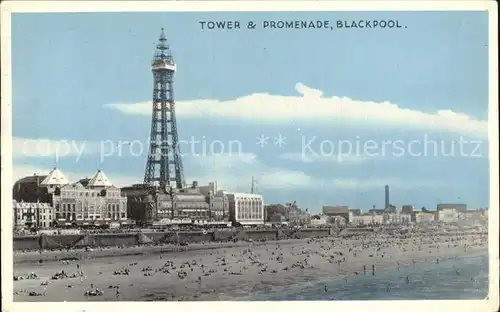 Blackpool Tower and Promenade Beach Kat. Blackpool