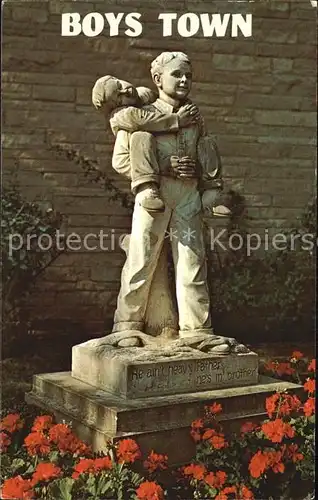 Boys Town Statue symbolic zwei Jungen Kat. Boys Town