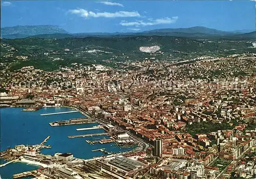 Trieste Fliegeraufnahme Hafen Kat. Trieste