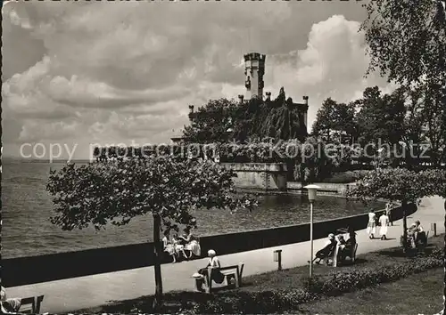 Langenargen Bodensee Uferpromenade mit Schloss Montfort Kat. Langenargen