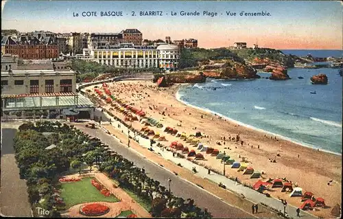 Biarritz Pyrenees Atlantiques Cote Basque La Grande Plage vue d ensemble / Biarritz /Arrond. de Bayonne