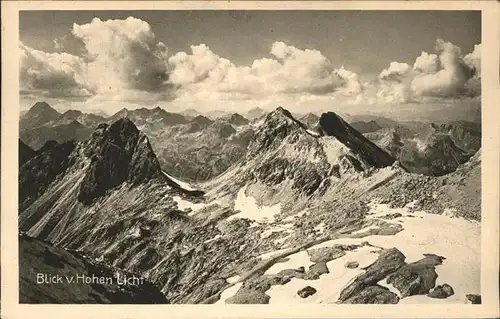 Allgaeuer Alpen Blick vom Hohen Licht gegen Westen