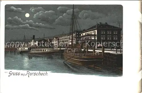 Rorschach Bodensee Hafen Mondschein / Rorschach /Bz. Rorschach