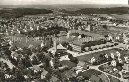 Schwenningen Neckar Friedensschule Siedlung Saurenvasen Johanniskirche Fliegeraufnahme / Villingen-Schwenningen /Schwarzwald-Baar-Kreis LKR