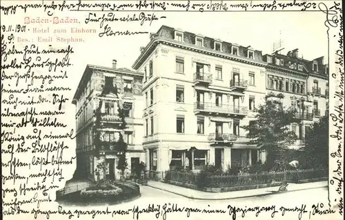 Baden-Baden Hotel zum Einhorn / Baden-Baden /Baden-Baden Stadtkreis