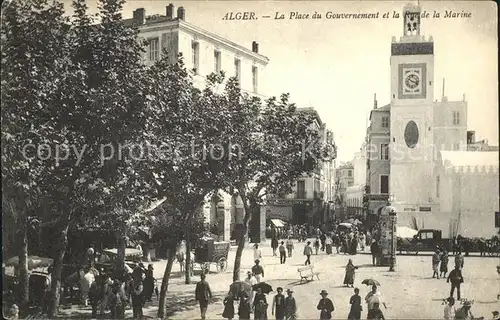Alger Algerien La Place du Gouvernement et la Rue de la Marine / Algier Algerien /