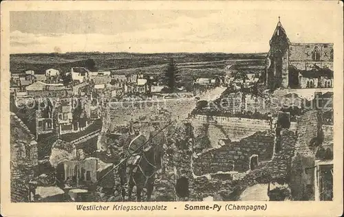 Somme-Py-Tahure Westl Kriegsschauplatz Zerstoerte Stadt / Sommepy-Tahure /Arrond. de Sainte-Menehould