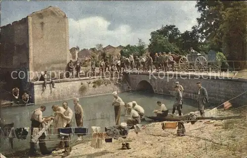 Somme-Py-Tahure Soldaten beim Waschen / Sommepy-Tahure /Arrond. de Sainte-Menehould
