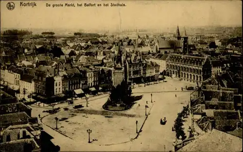 Kortrijk West-Vlaanderen Kortrijk Groote Markt Stadhuis x / Courtrai /