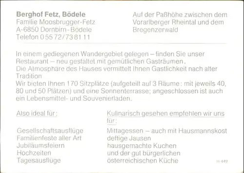 Boedele Boedele Dornbirn Berghof Fetz * / Schwarzenberg /Bludenz-Bregenzer Wald