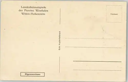 Witten Hohenstein Landesheimatspiele Goetz von Berlichingen Zigeunertanz / Witten Ruhr /Ennepe-Ruhr-Kreis LKR