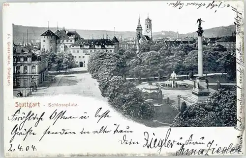 Stuttgart Stuttgart Schlossplatz x 1904 / Stuttgart /Stuttgart Stadtkreis
