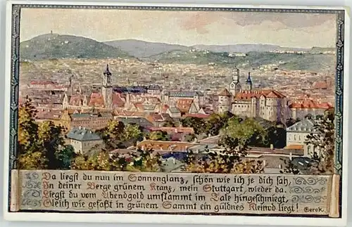 Stuttgart Stuttgart Gedicht ungelaufen ca. 1920 / Stuttgart /Stuttgart Stadtkreis