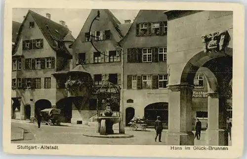 Stuttgart Stuttgart Hans im Glueck Brunnen ungelaufen ca. 1920 / Stuttgart /Stuttgart Stadtkreis