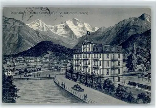 Interlaken BE Interlaken Hotel Central  Bruecke Kutsche x / Interlaken /Bz. Interlaken