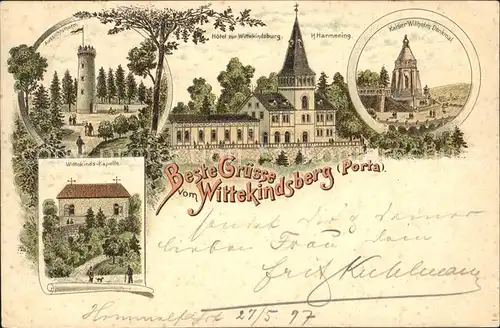 Wittekindsburg Hotel Wittekindsburg Kaiser Wilhelm Denkmal Wittekinds-Kapelle Aussichtsthurm / Porta Westfalica /Minden-L?bbecke LKR