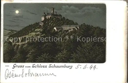 Schloss Schaumburg Balduinstein Schloss bei Nacht / Balduinstein /Rhein-Lahn-Kreis LKR