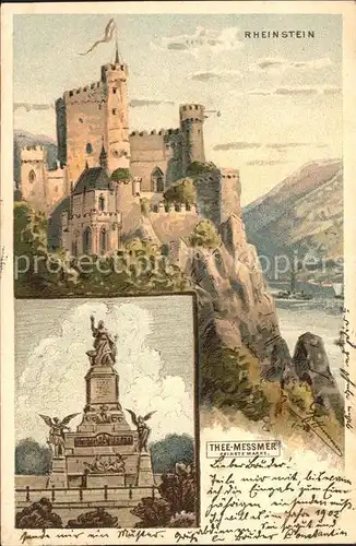 Burg Rheinstein Kuenstlerkarte / Trechtingshausen /Mainz-Bingen LKR