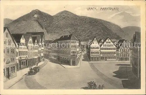 Urach Bad Marktplatz Auto Kuenstlerkarte / Bad Urach /Reutlingen LKR