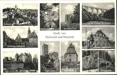 Hochwaldhausen Ilbeshausen Simmern Kirchberg Marktplatz Bruecke b.  Hoxel Koppenstein / Grebenhain /Vogelsbergkreis LKR