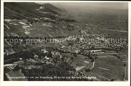 Kropsburg Fliegeraufnahme St. Martin Maxburg  / Neustadt an der Weinstr. /NeuWeinstrasse Stadtkreis