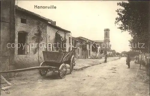 Hanonville Strassenpartie Kirche Karren / Hannonville-sous-les-Cotes /Arrond. de Verdun