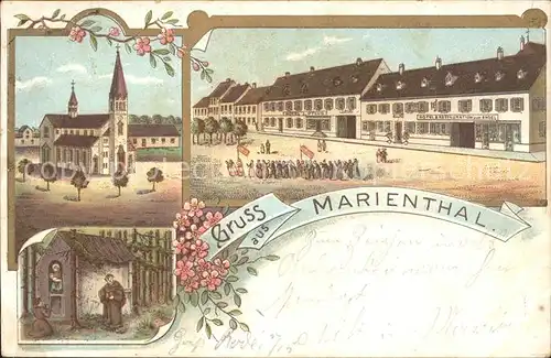Marienthal Elsass Kirche Hotel zum Plug Restauration Engel / Haguenau Bas Rhin /Arrond. de Haguenau
