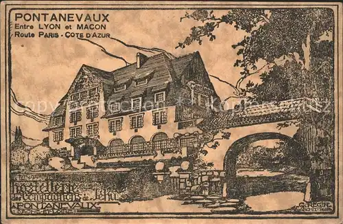 Pontanevaux Hostellerie Kuenstlerkarte / La Chapelle-de-Guinchay /Arrond. de Macon