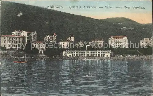 Abbazia Istrien Quitta's Arkaden Villen von Meer gesehen / Seebad Kvarner Bucht /Primorje Gorski kotar