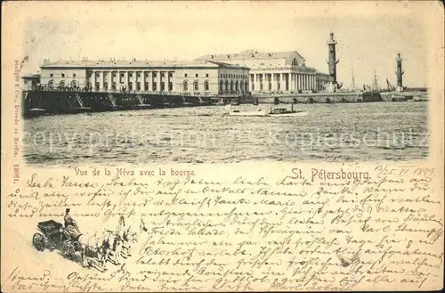 St Petersburg Leningrad Vue de la Neva avec la bourse / Russische Foederation /Nordwestrussland