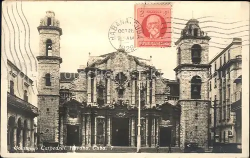 Habana Havana Columbus Cathedral Stempel auf AK / Havana /