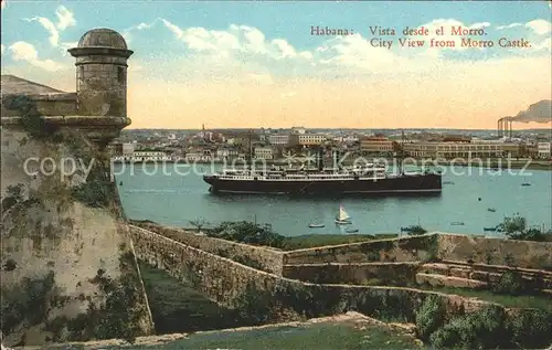Habana Havana Vista desde el Morro Castillo Dampfer / Havana /